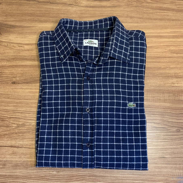 تصویر  پیراهن چهارخانه پشمی LACOSTE ترک سایز L